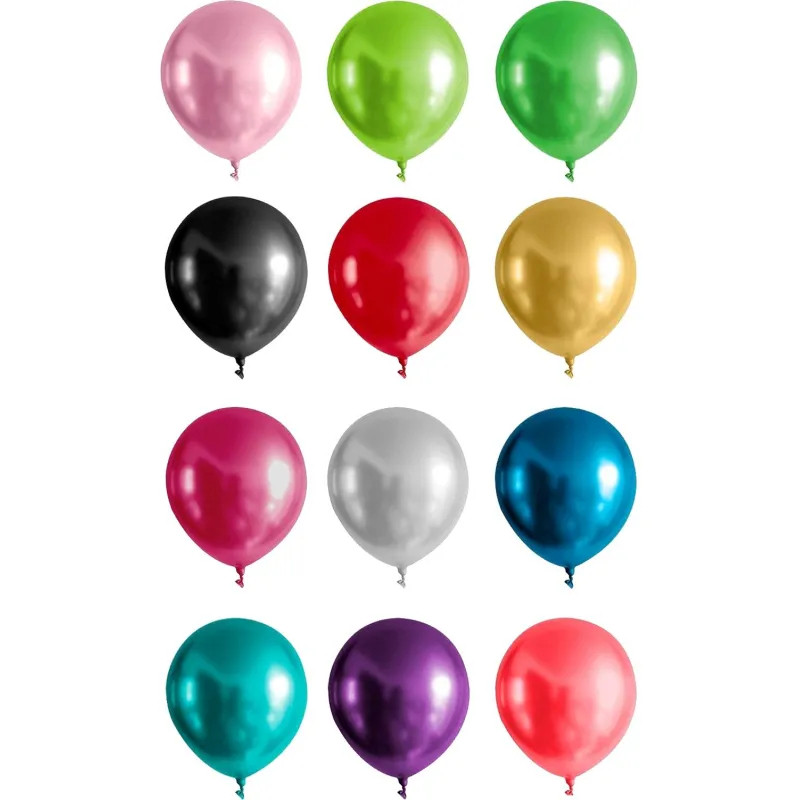 Набор шаров воздушн. тип хром, микс цветов, 50 шт (латекс),30см, 90342