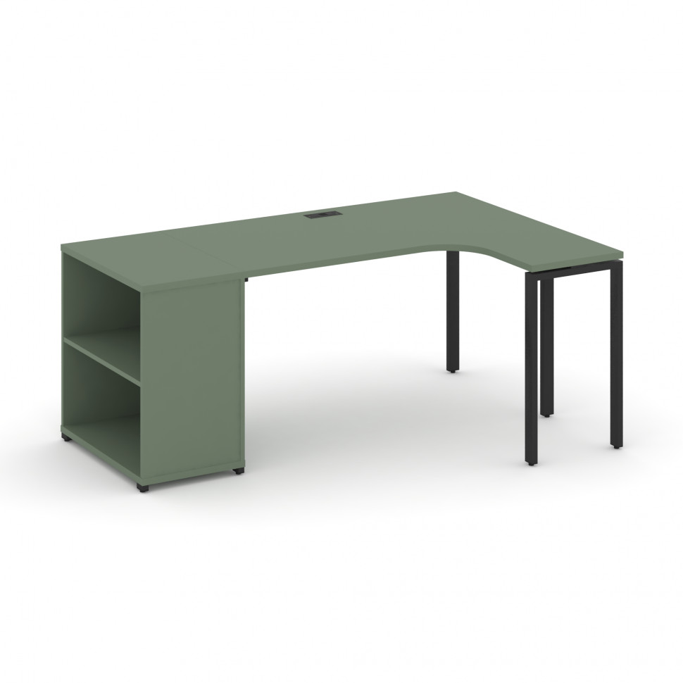 Concept Стол эргономичный с опорным стеллажом CN.SA-202(R) Кобо/Металл Черный 2000*1180*750 Concept Стол эргономичный с опорным стеллажом CN.SA-202(R) Кобо/Металл Черный 2000*1180*750