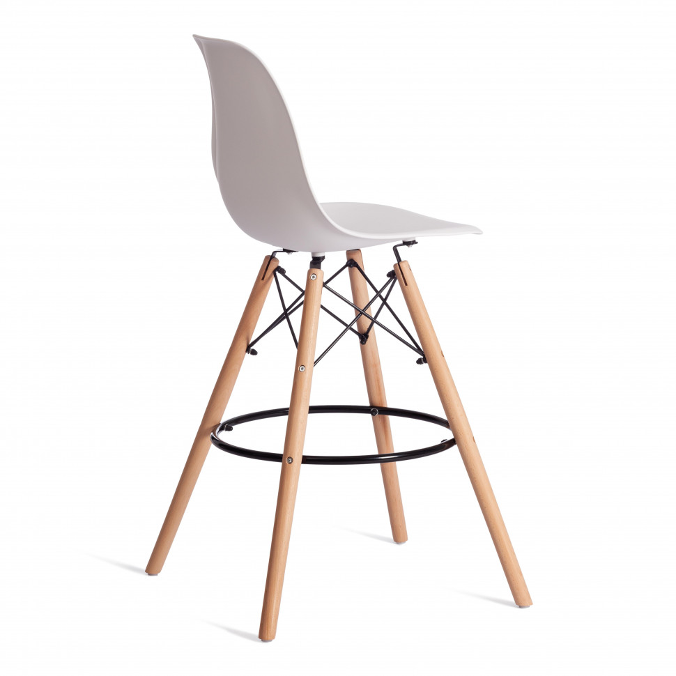 Стул барный Cindy Bar Chair (mod. 80-1) дерево бук/металл/пластик, 50 х 51 х 109 см, White (Белый) 70029/ натуральный