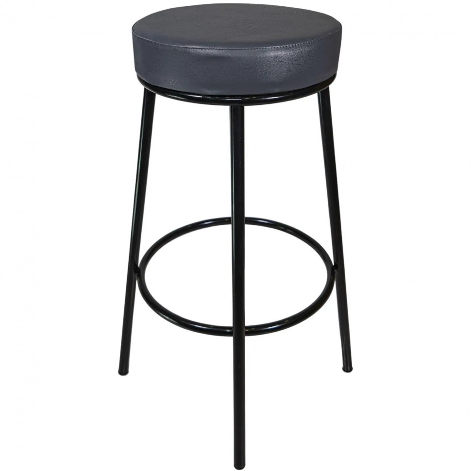 Стул барный MKM_Альфа ПУФ полим/черный глянец