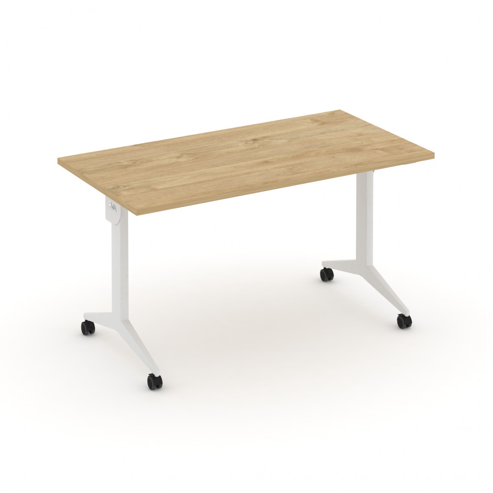 X-Pull Стол складной мобильный X.M-3.7 Тиквуд Светлый/Металл Белый 1380*720*753 X-Pull Стол складной мобильный X.M-3.7 Тиквуд Светлый/Металл Белый 1380*720*753