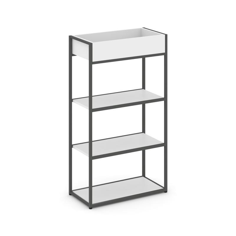 Rift Стеллаж металлический высокий приставной RF.STM-001 Белый Бриллиант/Металл Антрацит 596*350*125