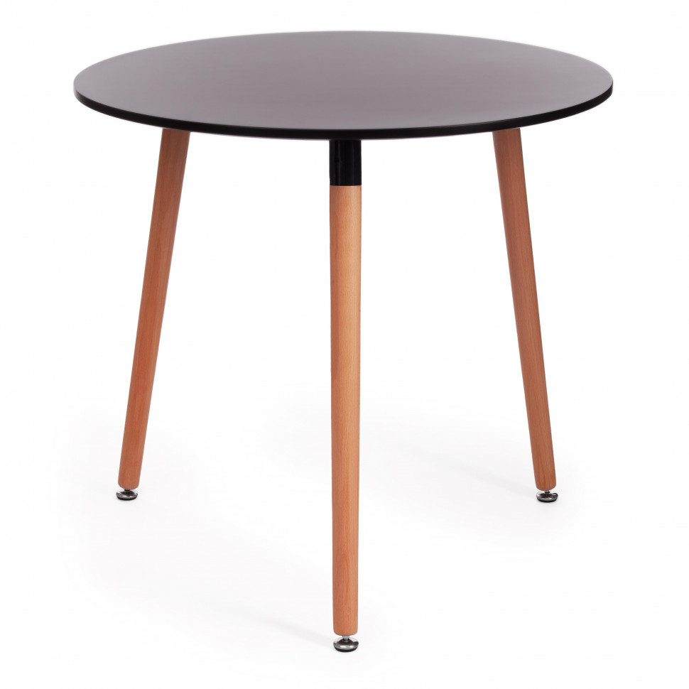 Стол MARS (mod. T1004) МДФ/дерево, 80 х 80 х 75 см , Black (черный)/ Natural (натуральный)