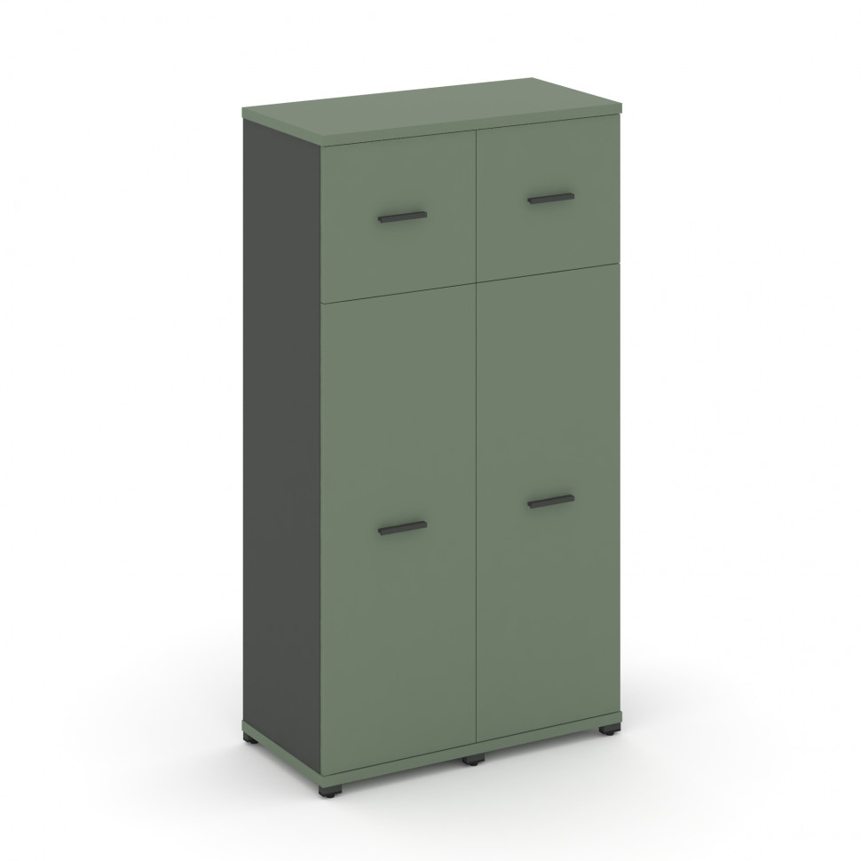 Concept Шкаф 2 узкие секции, 4 ниши CN.STU-424 A Кобо/Антрацит/Металл Антрацит 836*420*1554