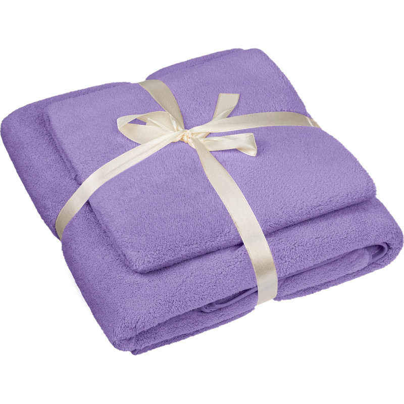 Набор полотенец махровых Luscan 300г/м2, 35x75/70x140см сиреневый