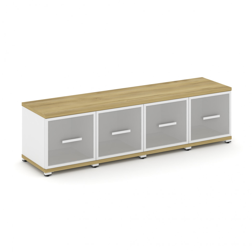 Concept Шкаф 4 узкие секции, 1 ниша CN.STU-143 RMW W Дуб Винченцо/Белый Бриллиант/Металл Белый/Сатин