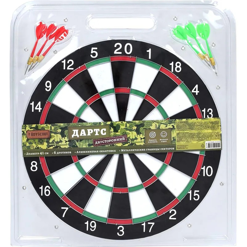 Дартс d 41 см, 6 дротиков / 12, BOYSCOUT, 61558 Дартс d 41 см, 6 дротиков / 12, BOYSCOUT, 61558