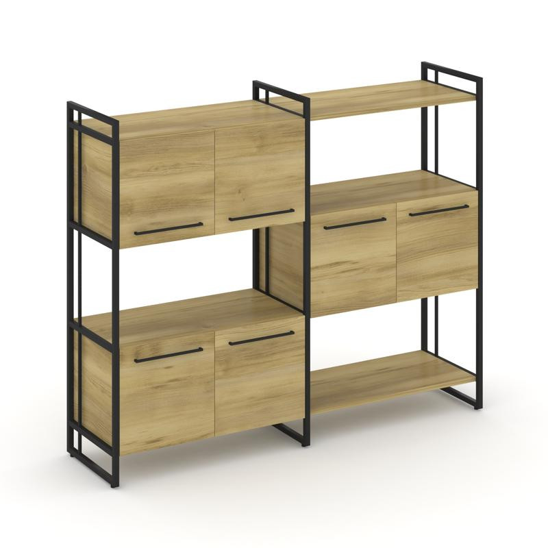 Rift Шкаф комбинированый RF.NS-004 Дуб Винченцо/Металл Черный/Черный Ручки 1576*396*1286