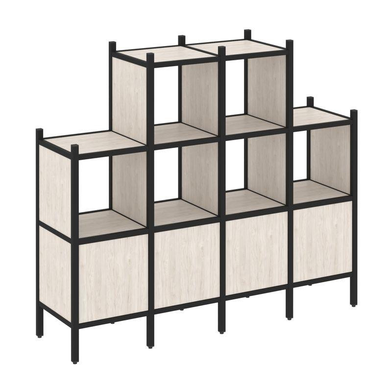 Loft Прямой стеллаж VR.L-16 Денвер Светлый/Металл Черный 1694*446*1458