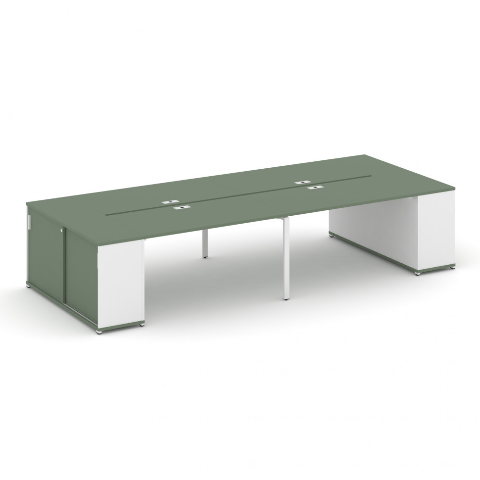 Concept Рабочая станция с опорными шкафами-купе CN.DRS-278 W Кобо/Белый Бриллиант/Металл Белый 3200* Concept Рабочая станция с опорными шкафами-купе CN.DRS-278 W Кобо/Белый Бриллиант/Металл Белый 3200*