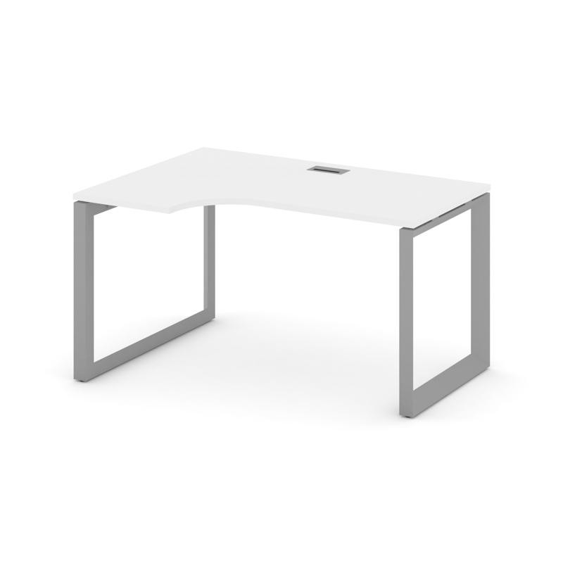 Style Project Стол рабочий эргономичный SN-59O.SPA-021(L) Белый/Металл Серый/Серебро Заглушка 1380*8