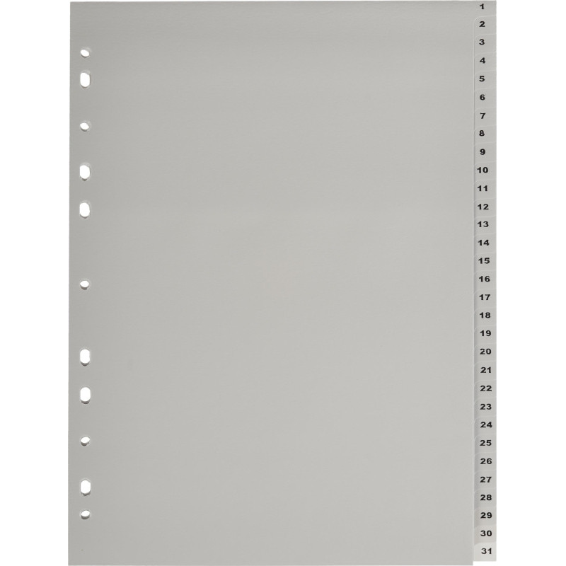 Разделитель листов 31л. цифровые пластик.Комус