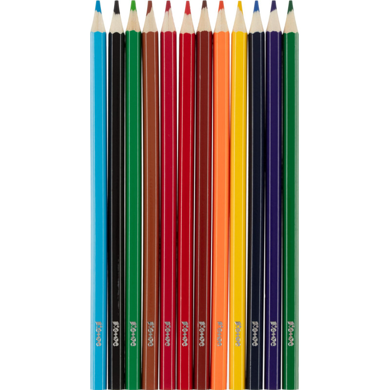 Карандаши цветные 12 цв/наб, 6-гранные Комус Класс Максики классические