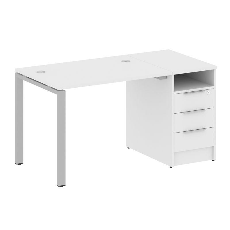 Metal System Рабочая станция с тумбой на П-образном м/к БП.РС-СТП-1.1 Белый/Металл Серый 1412*720*75 Metal System Рабочая станция с тумбой на П-образном м/к БП.РС-СТП-1.1 Белый/Металл Серый 1412*720*75