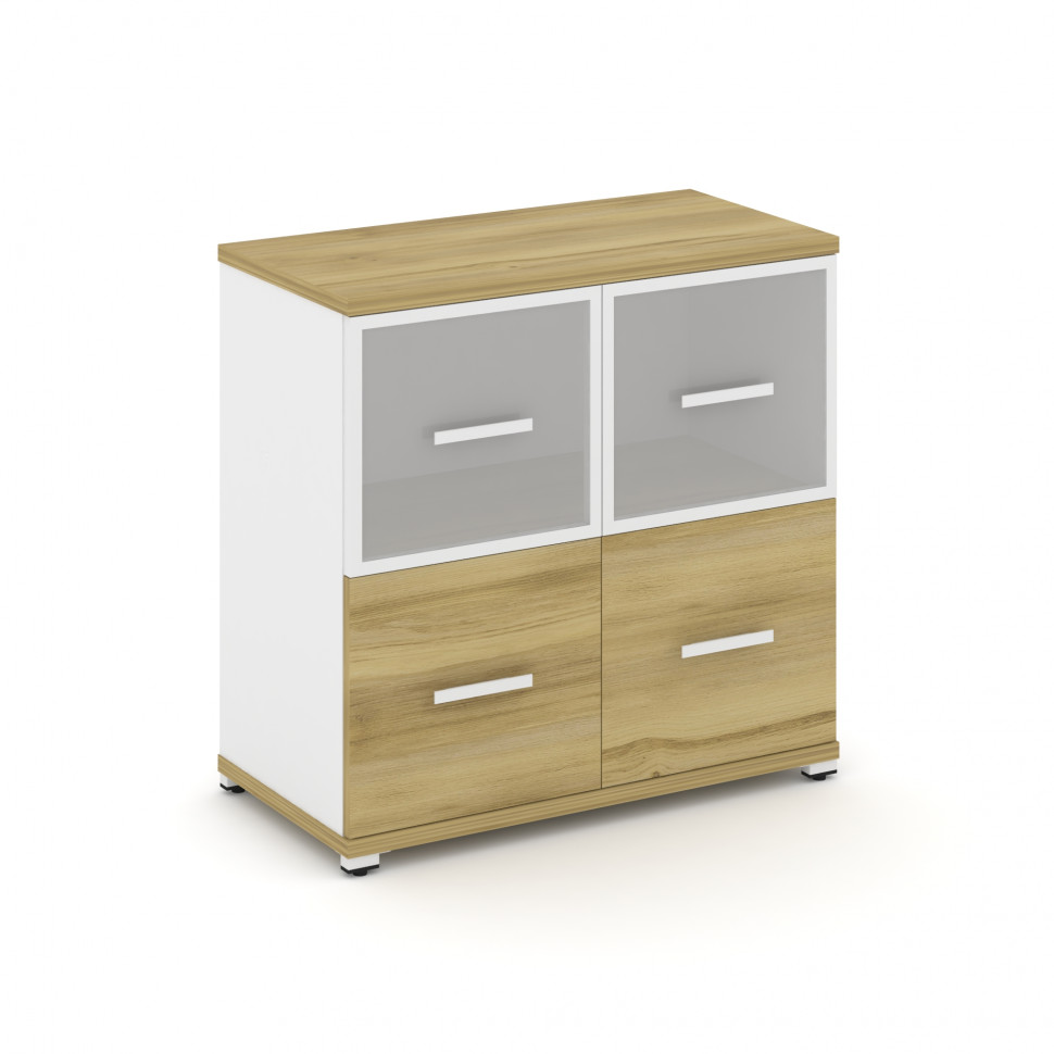 Concept Шкаф 1 широкая секция, 2 ниши CN.STS-212 RMW W Дуб Винченцо/Белый Бриллиант/Металл Белый/Сат