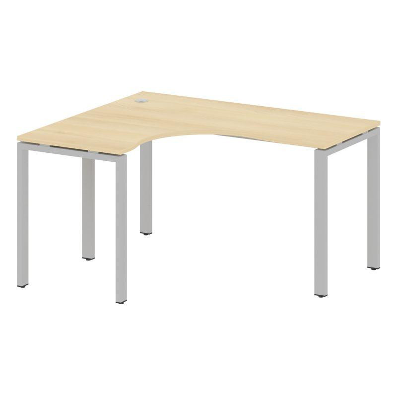 Metal System Стол криволинейный левый на П-образном м/к БП.СА-3 (L) Акация Лорка/Металл Серый 1400*1