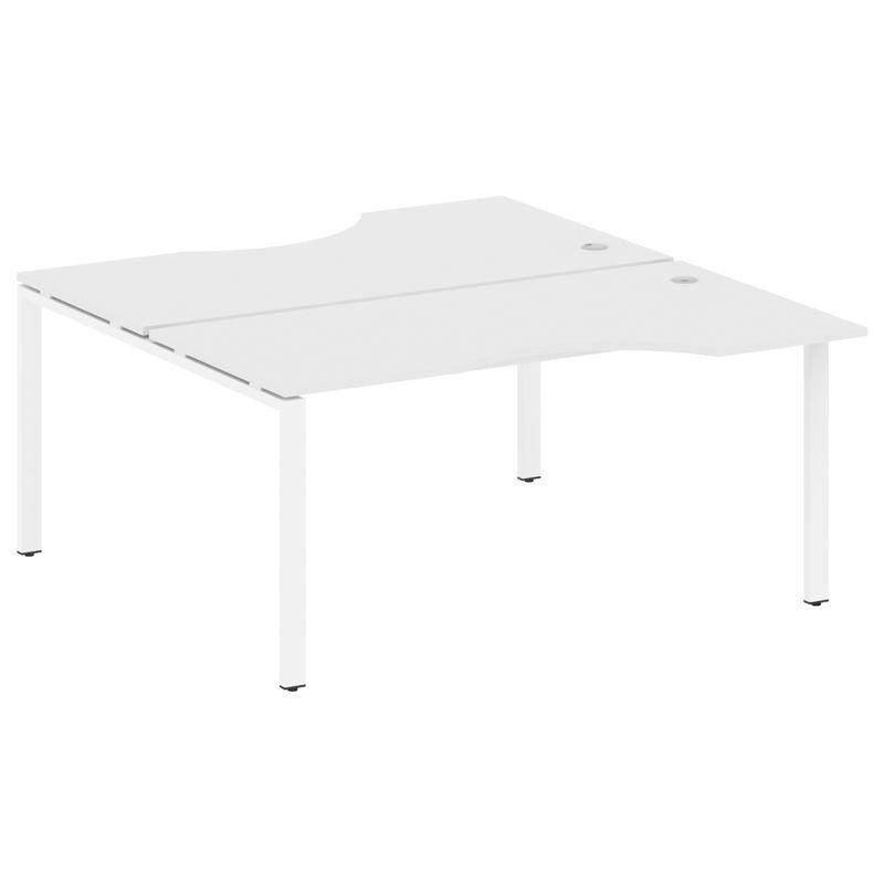 Metal System Рабочая станция криволинейная на П-образном м/к БП.РАС-СА-2.1 Белый/Металл Белый 1600*1