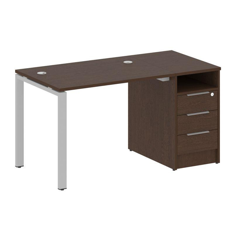 Metal System Рабочая станция с тумбой на П-образном м/к БП.РС-СТП-1.1 Венге Цаво/Металл Серый 1412*7 Metal System Рабочая станция с тумбой на П-образном м/к БП.РС-СТП-1.1 Венге Цаво/Металл Серый 1412*7