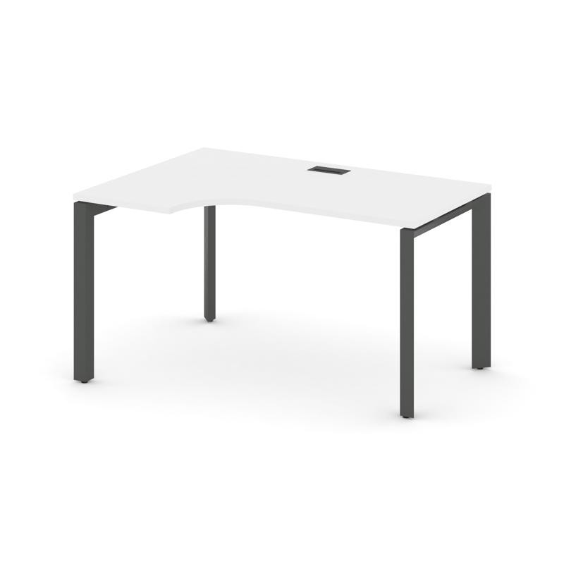 Style Project Стол рабочий эргономичный SN-59P.SPA-011(L) Белый/Металл Антрацит/Черный Заглушка 1380