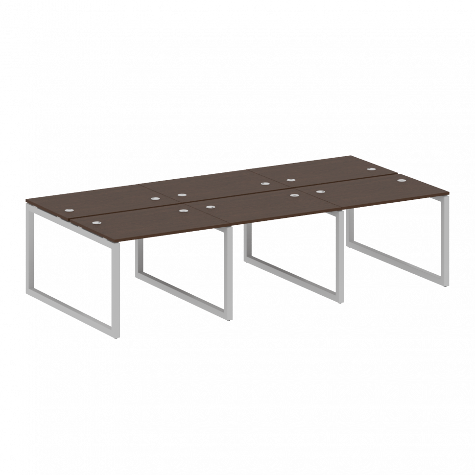 Metal System Quattro Рабочая станция на 6 раб. мест на О-образном м/к 50БО.СМ-6.1 Венге Цаво/Металл Metal System Quattro Рабочая станция на 6 раб. мест на О-образном м/к 50БО.СМ-6.1 Венге Цаво/Металл