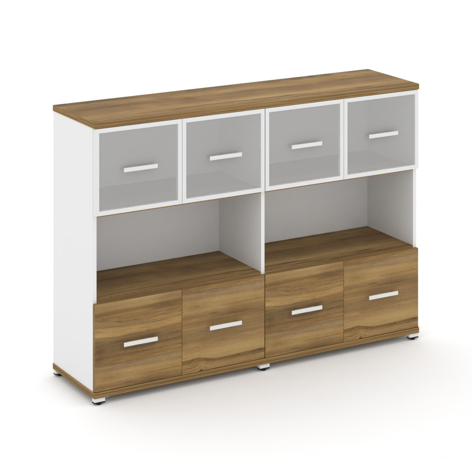 Concept Шкаф 2 широкие секции, 3 ниши CN.STS-325 RMW W Сандал Янтарный/Белый Бриллиант/Металл Белый/