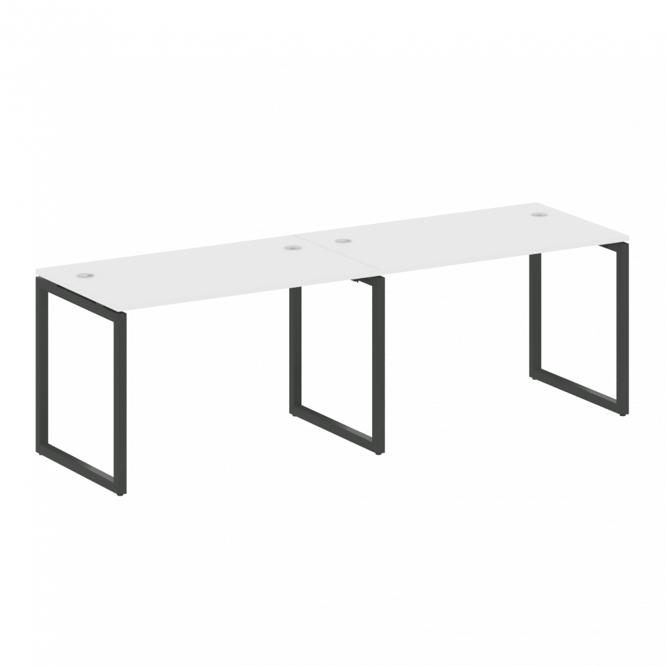 Metal System Quattro Рабочая станция на 2 места на О-образном м/к 40БО.СМ-2.2 Белый/Металл Антрацит