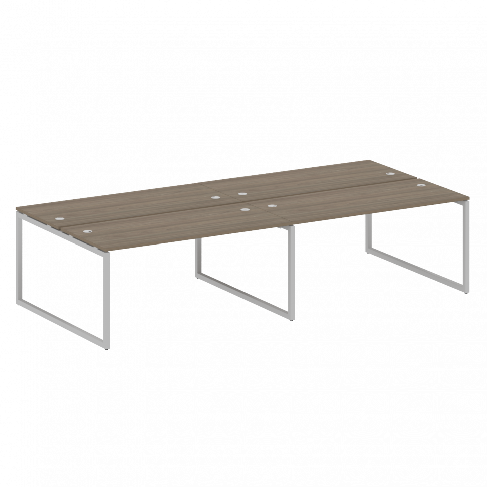 Metal System Quattro Рабочая станция на 4 места на О-образном м/к 40БО.СМ-4.4 Вяз Благородный/Металл