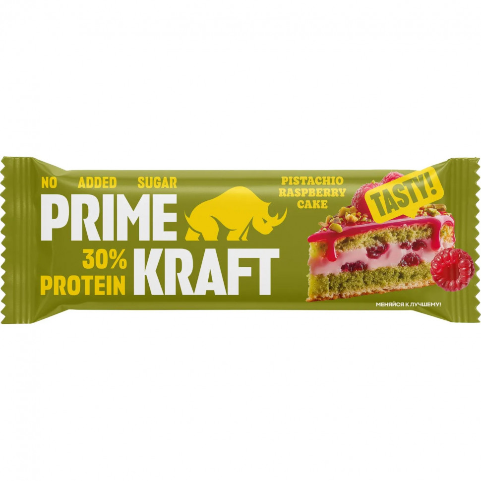 Батончик PRIMEKRAFT Фисташково-малиновый торт с выс содерж бел, 40гx15шт/уп