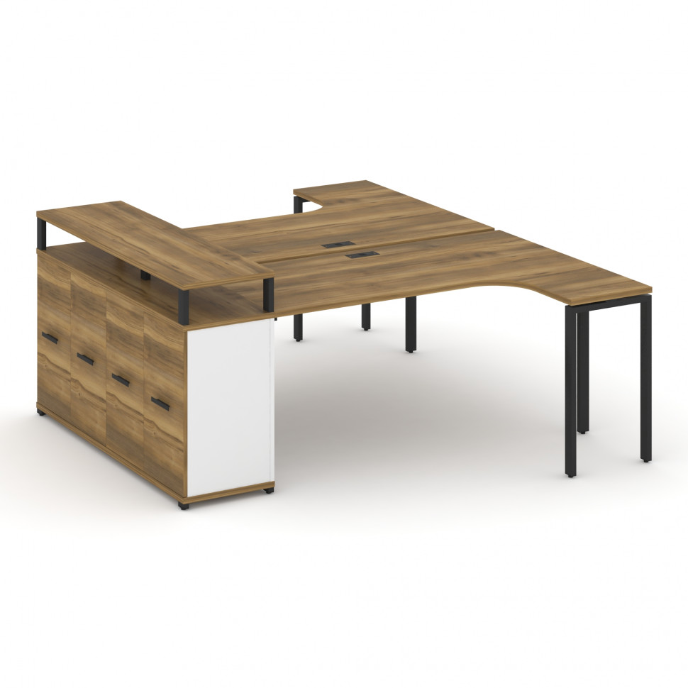 Concept Рабочая станция с опорным распаш. шкафом с верх. горизонтом CN.DSA-212 B Сандал Янтарный/Бел