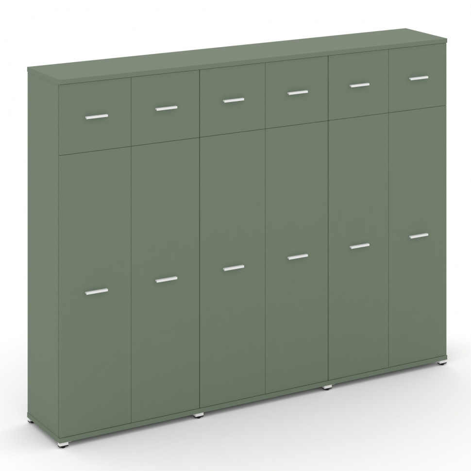 Concept Шкаф 3 широкие секции, 5 ниш CN.STS-537 W Кобо/Металл Белый 2500*420*1922