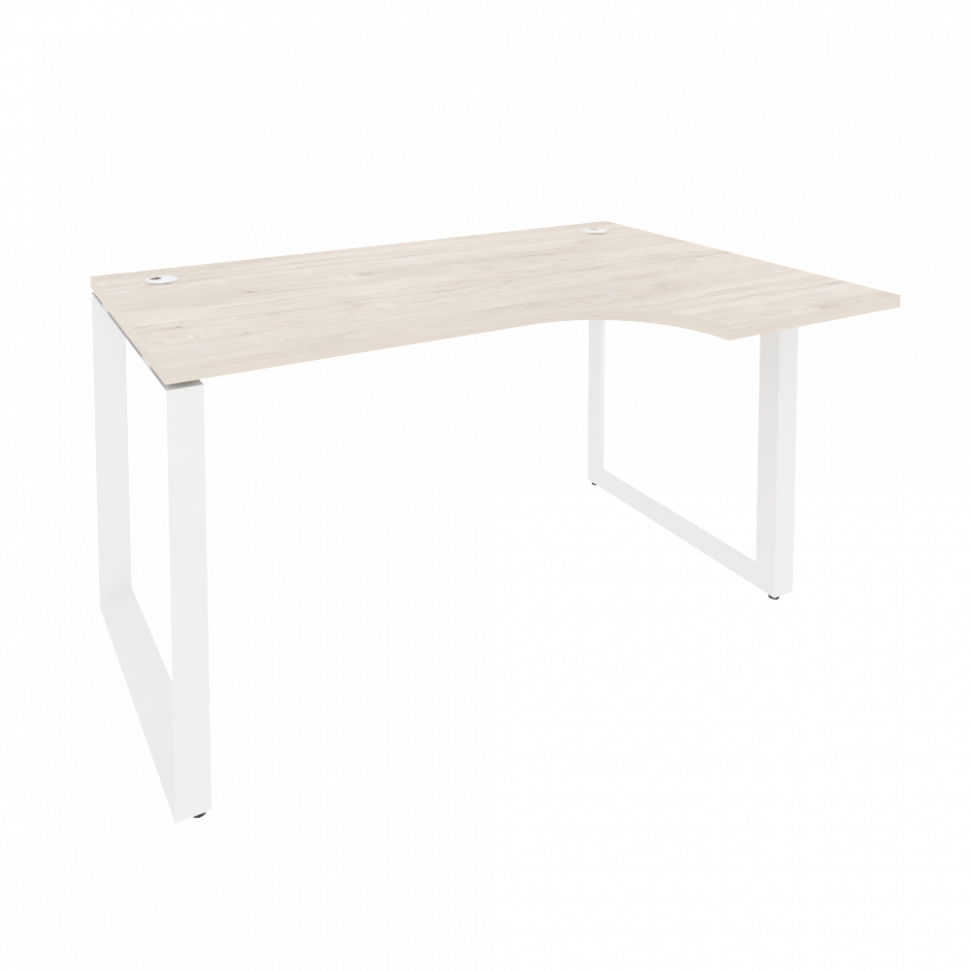 Onix Стол эргономичный правый на О-образном м/к O.MO-SA-2 (R) Денвер Светлый/Металл Белый 1380*980*7 Onix Стол эргономичный правый на О-образном м/к O.MO-SA-2 (R) Денвер Светлый/Металл Белый 1380*980*7