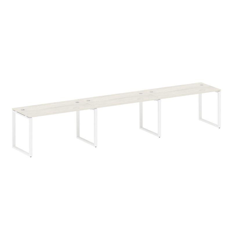 Metal System Рабочая станция на 3 места на О-образном м/к БО.СМ-3.3 Дуб Наварра/Металл Белый 4200*72 Metal System Рабочая станция на 3 места на О-образном м/к БО.СМ-3.3 Дуб Наварра/Металл Белый 4200*72