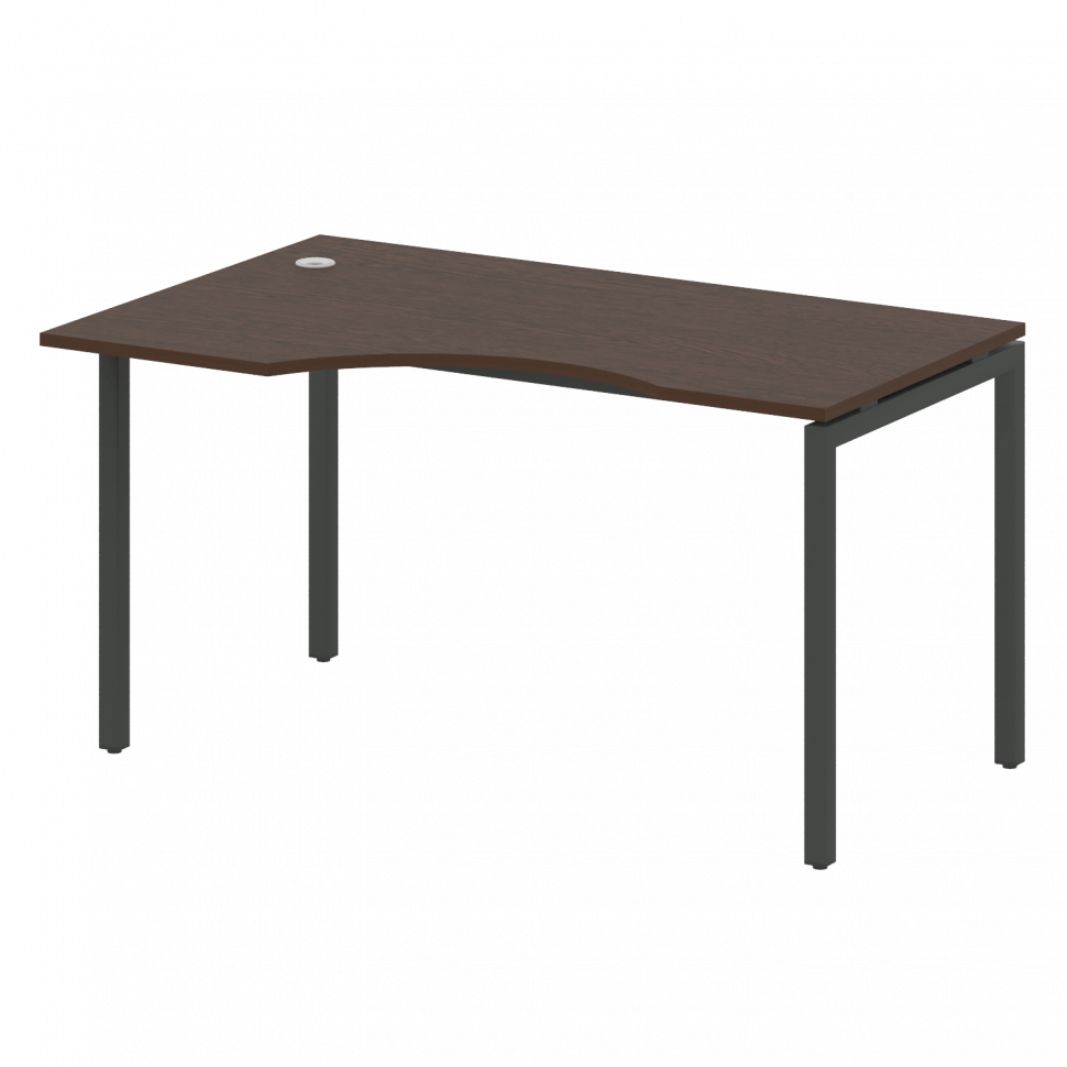 Metal System Quattro Стол криволинейный левый на П-образном м/к 40БП.СА-2 (L) Венге Цаво/Металл Антр