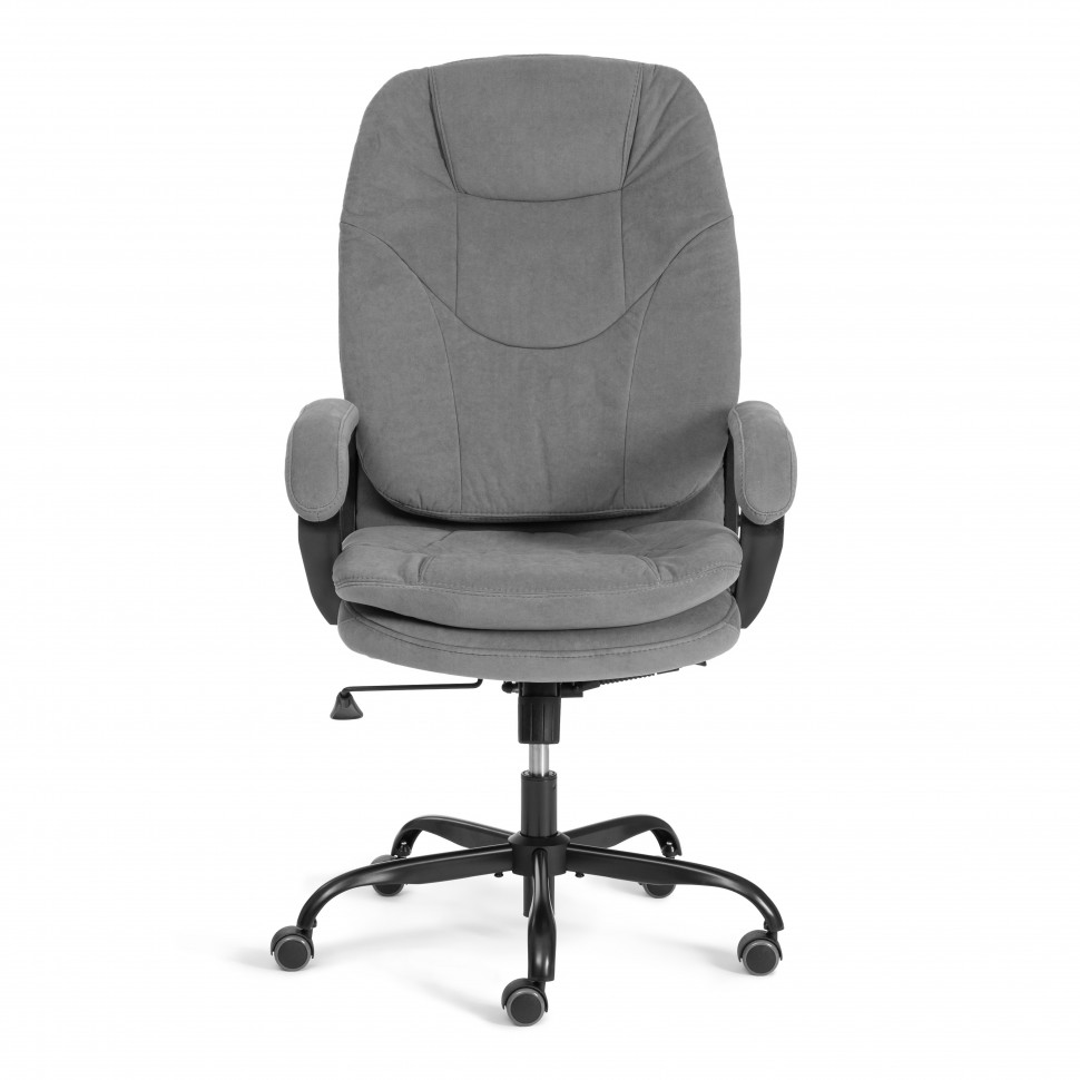 Кресло COMFORT Lux (22) metalBL велюр, серый, 29