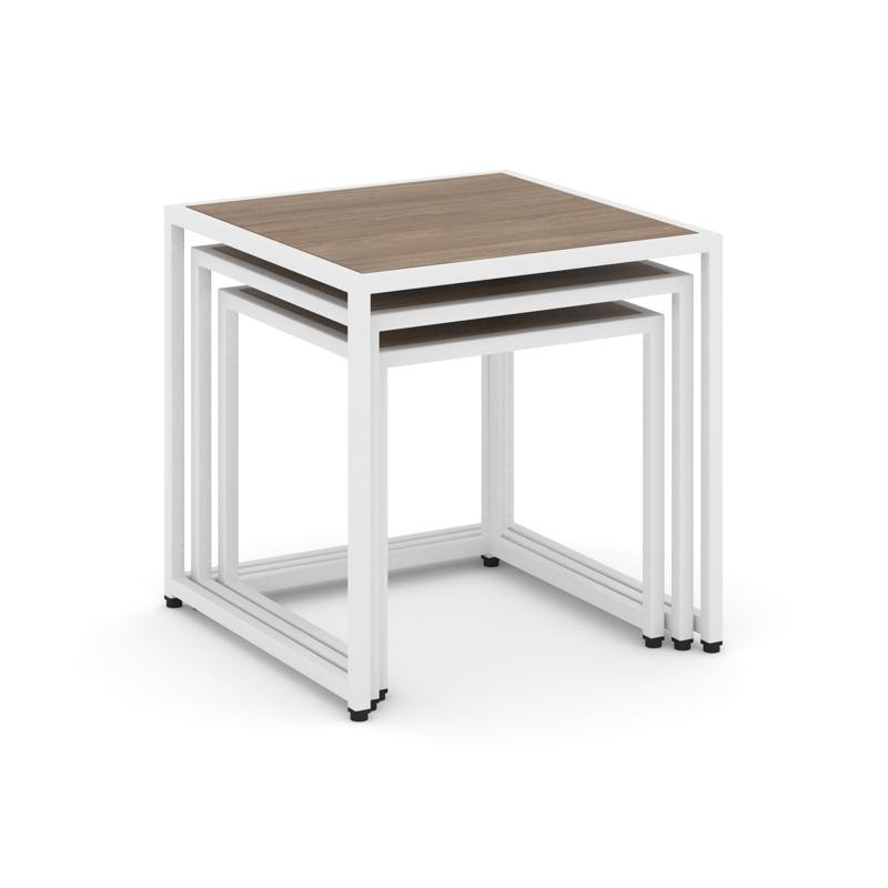 Loft Стол журнальный VR.L-SJK-45 Дуб Аризона/Металл Белый 450*450*450