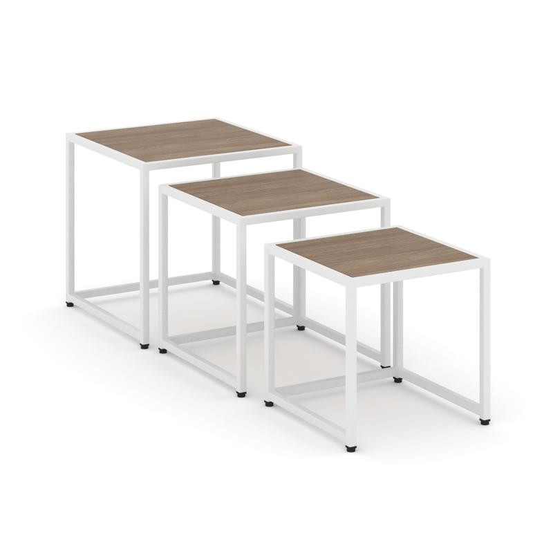 Loft Стол журнальный VR.L-SJK-45 Дуб Аризона/Металл Белый 450*450*450