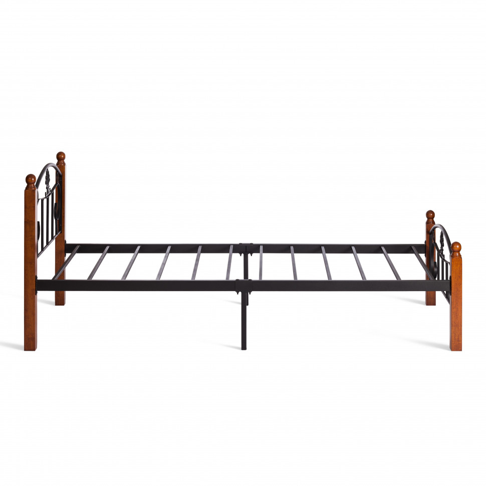Кровать РУМБА (AT-203)/ RUMBA дерево гевея/металл, 90*200 см (Single bed), красный дуб/черный