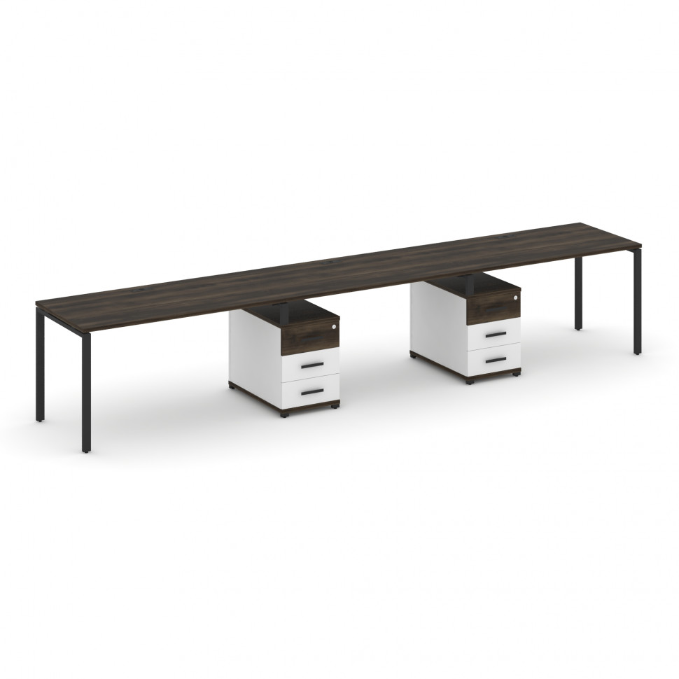 Concept Рабочая станция 3 места с 2 опорными тумбами CN.ORS-335 B Дуб Мали/Белый Бриллиант/Металл Че Concept Рабочая станция 3 места с 2 опорными тумбами CN.ORS-335 B Дуб Мали/Белый Бриллиант/Металл Че