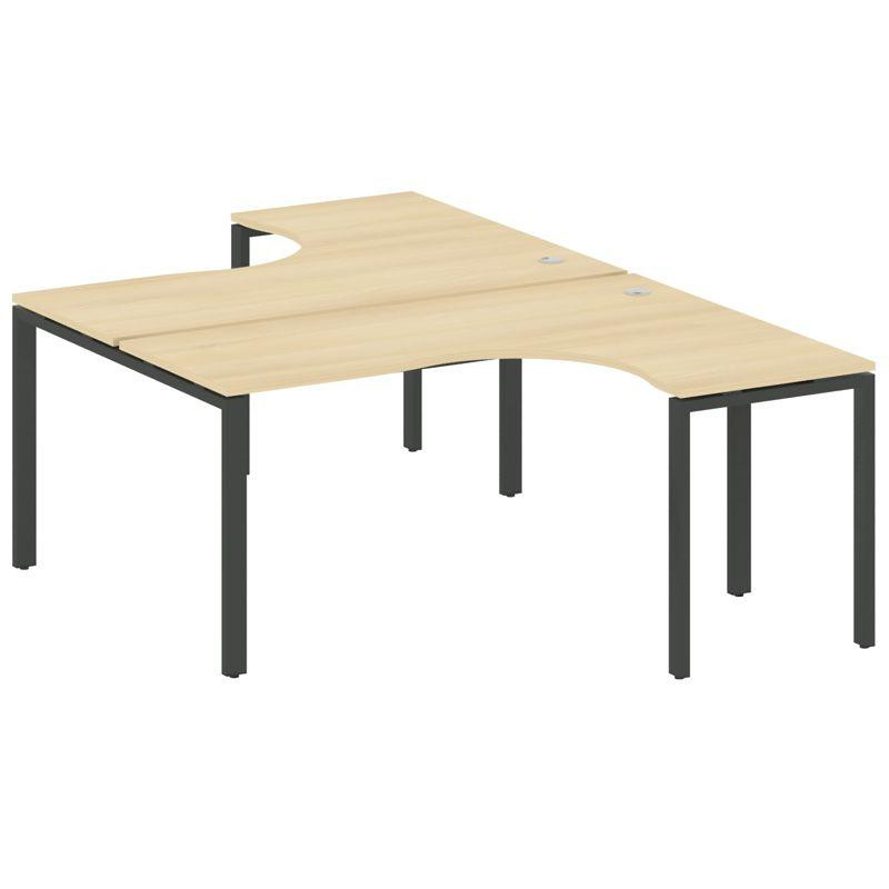 Metal System Рабочая станция криволинейная на П-образном м/к БП.РАС-СА-2.4 Акация Лорка/Металл Антра