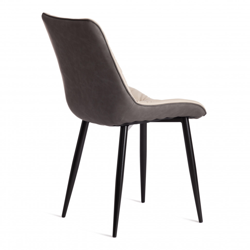 Стул ALTUS ( mod. 2334 ) / 1 шт. в упаковке ткань/экокожа/металл, 53x61x88 см, бежевый/темно-серый/черные ножки