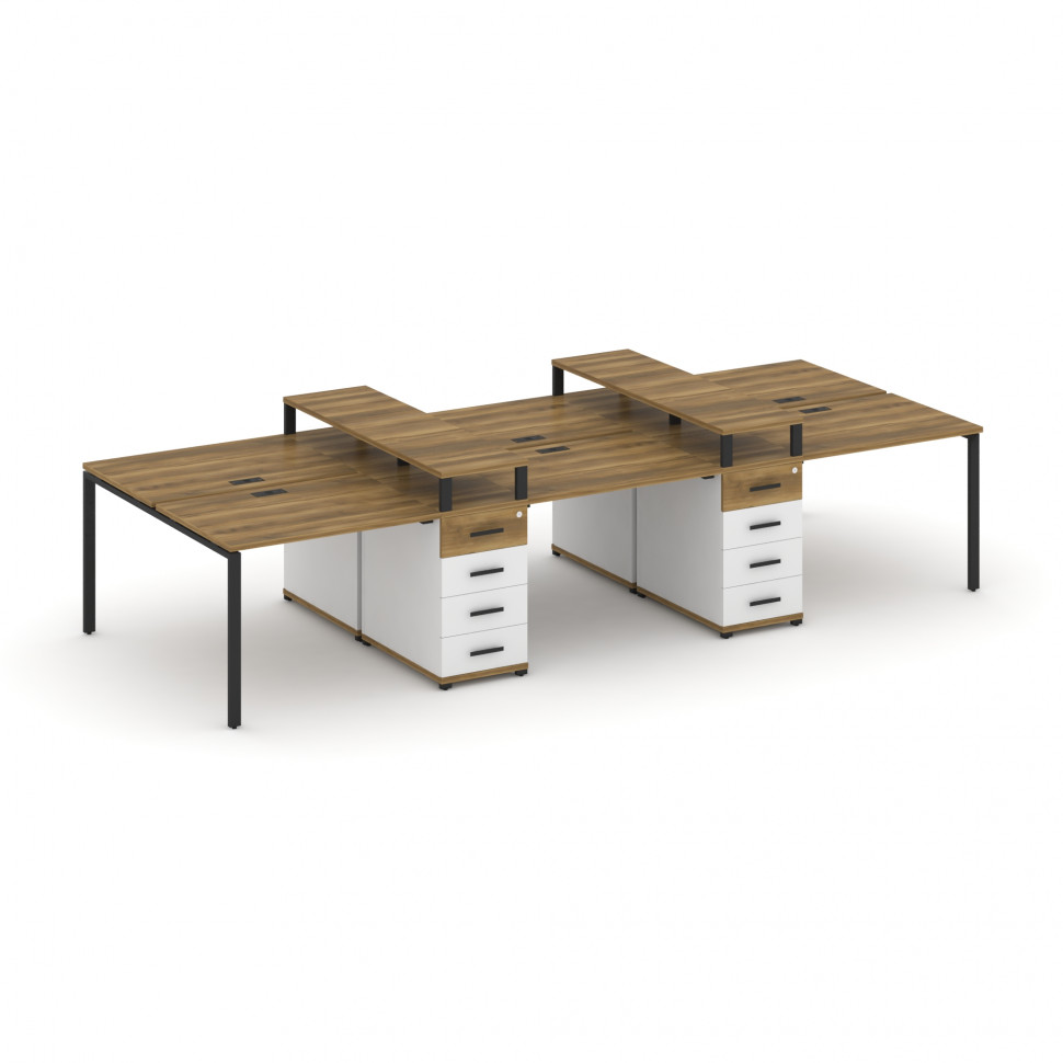 Concept Рабочая станция 6 мест с 2 опорными тумбами CN.DRS-465 B Сандал Янтарный/Белый Бриллиант/Мет Concept Рабочая станция 6 мест с 2 опорными тумбами CN.DRS-465 B Сандал Янтарный/Белый Бриллиант/Мет