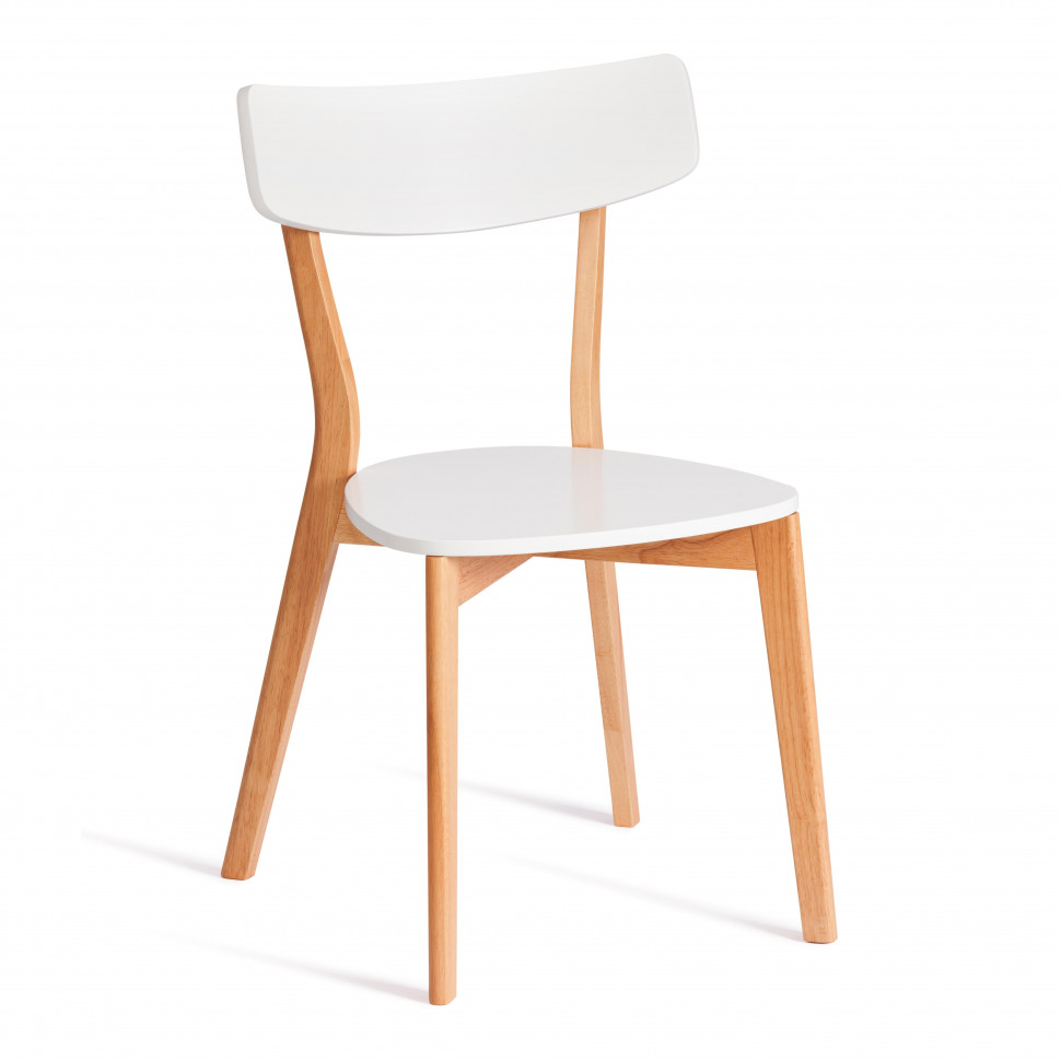 Стул Claire сиденье МДФ, опоры дерево гевея, белый / натуральное дерево, 48 x 49,5 x 81,5 x SH44см