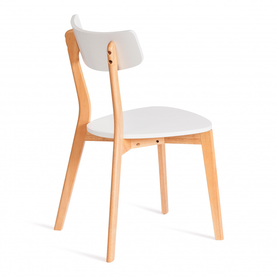 Стул Claire сиденье МДФ, опоры дерево гевея, белый / натуральное дерево, 48 x 49,5 x 81,5 x SH44см