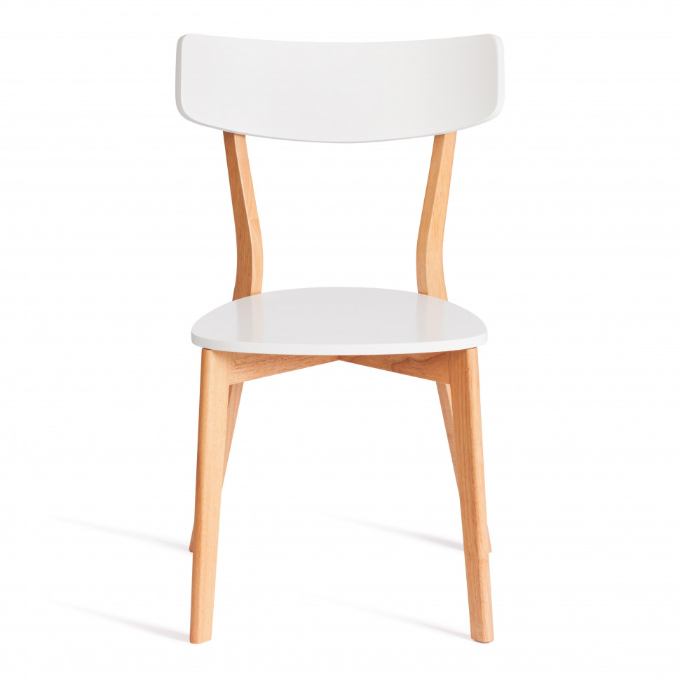Стул Claire сиденье МДФ, опоры дерево гевея, белый / натуральное дерево, 48 x 49,5 x 81,5 x SH44см