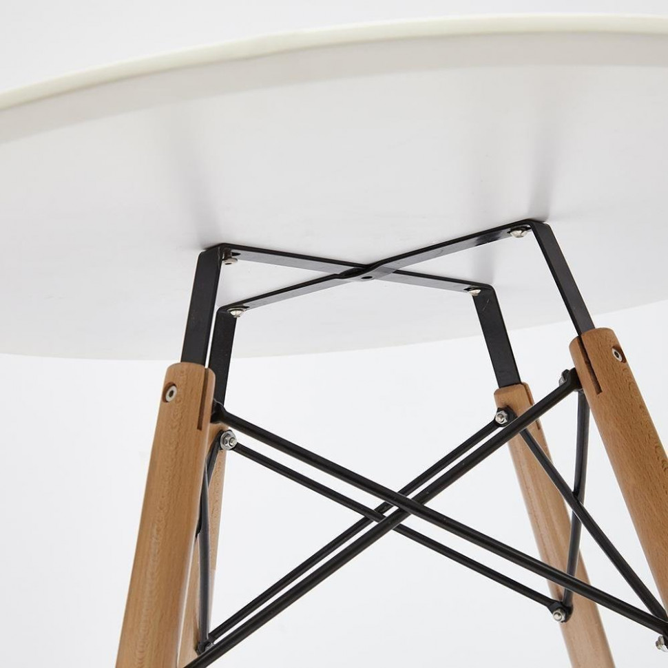 Стол CINDY NEXT (mod. 70-80 MDF) металл/мдф/бук, белый/натуральный, D70х75см