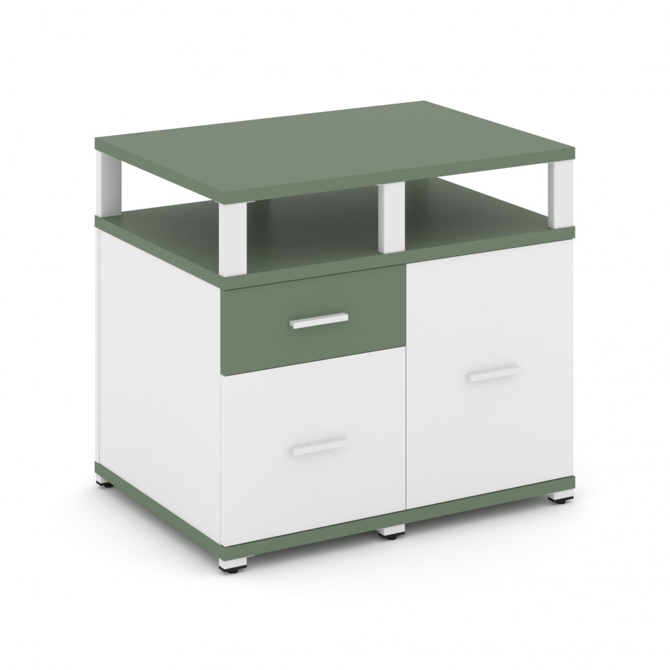 Concept Тумба приставная сервисная с надставкой широкой CN.TSR-003 W Кобо/Белый Бриллиант/Металл Бел