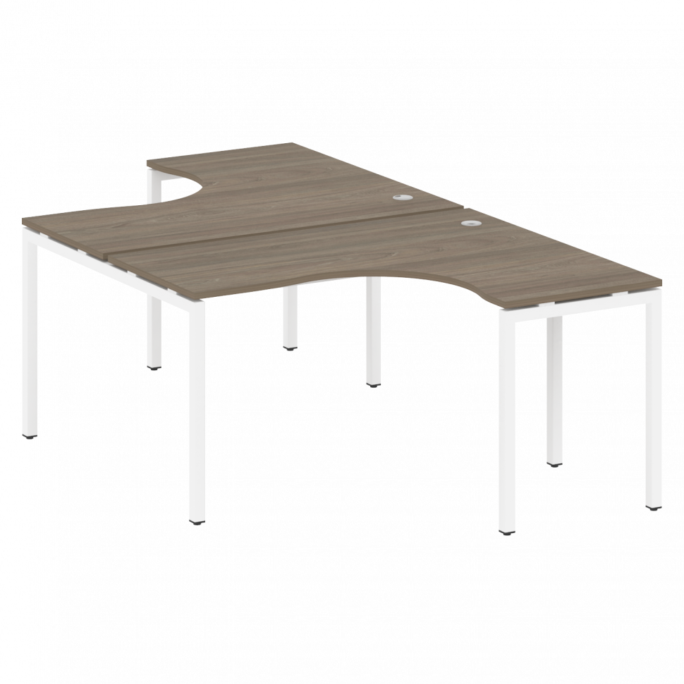 Metal System Quattro Рабочая станция криволинейная на П-образном м/к 40БП.РАС-СА-2.3 Вяз Благородный