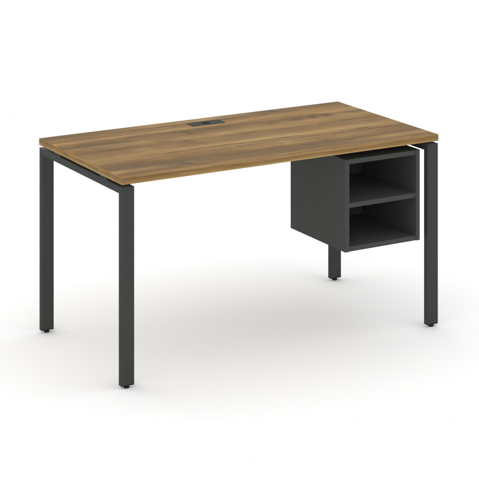 Concept Стол рабочий с подвесной тумбой с 2 открытыми нишами CN.SP-107 Сандал Янтарный/Антрацит/Мета
