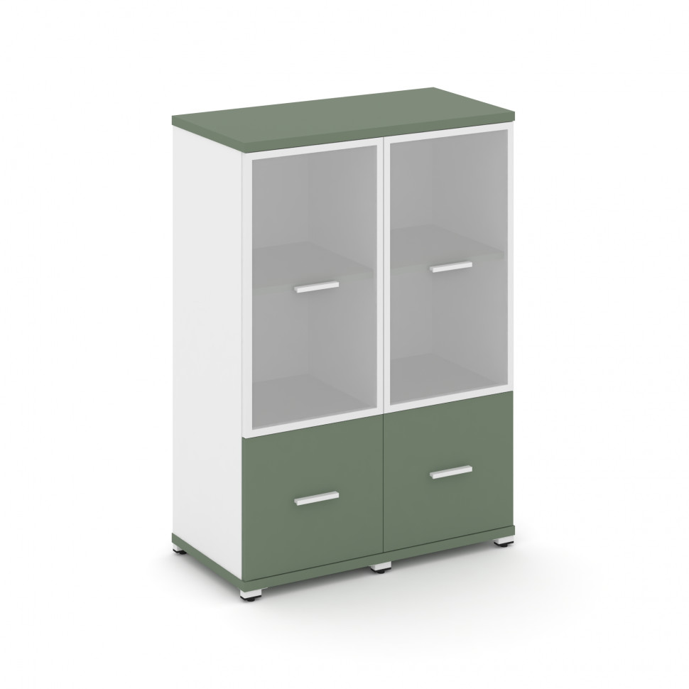 Concept Шкаф 2 узкие секции, 3 ниши CN.STU-322 RMW W Кобо/Белый Бриллиант/Металл Белый/Сатин 836*420