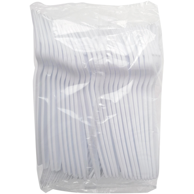 Вилка одноразовая 180мм, белая, кукурузный крахмал, 50шт/уп